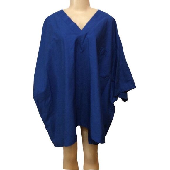Ams Women Short Sleeve Scrub Top 8X Royal Blue - Picture 3 of 6